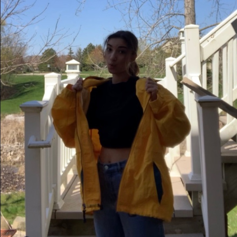 vintage 90s yellow windbreaker
